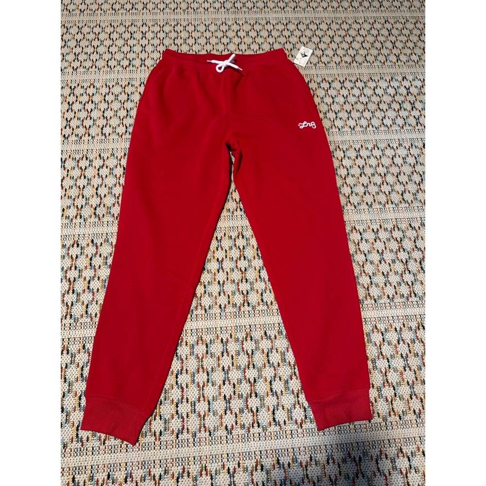 LRG Mens Lifted Research Group Fleece Jogger Sweatpants Red Medium NWT